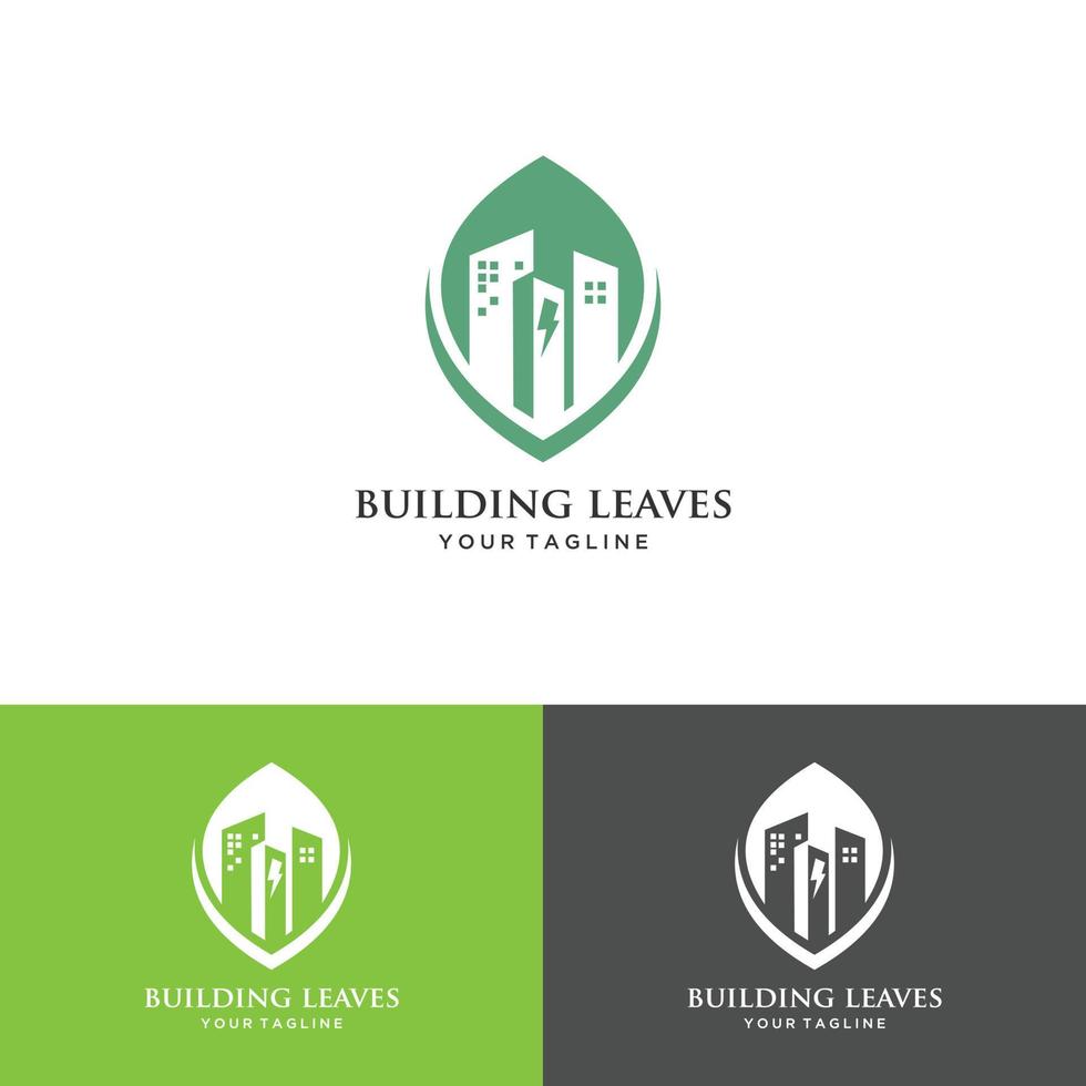 Oak leaf building vector logo isolated. Logo templates.