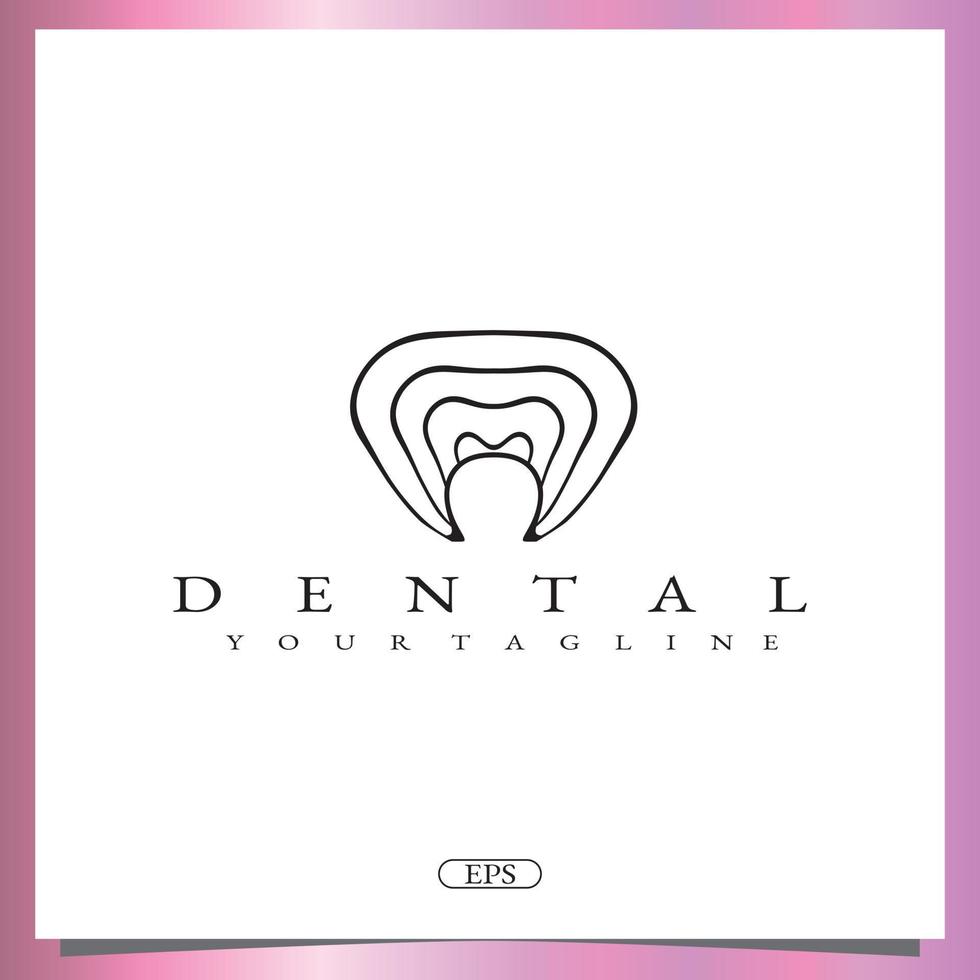 outline dental logo premium elegant template vector eps 10