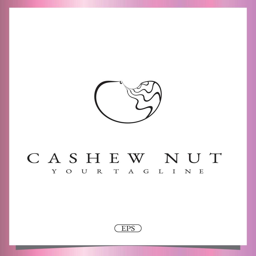 outline cashew nut logo premium elegant template vector eps 10