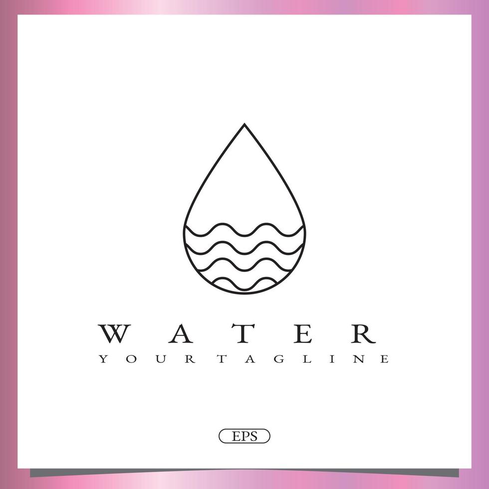 outline water logo premium elegant template vector eps 10