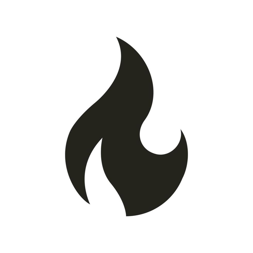 símbolo de fuego icono glifo y sólido vector