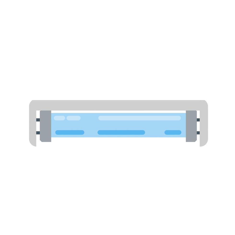 Fluorescent lamp. Blue light bulb. vector