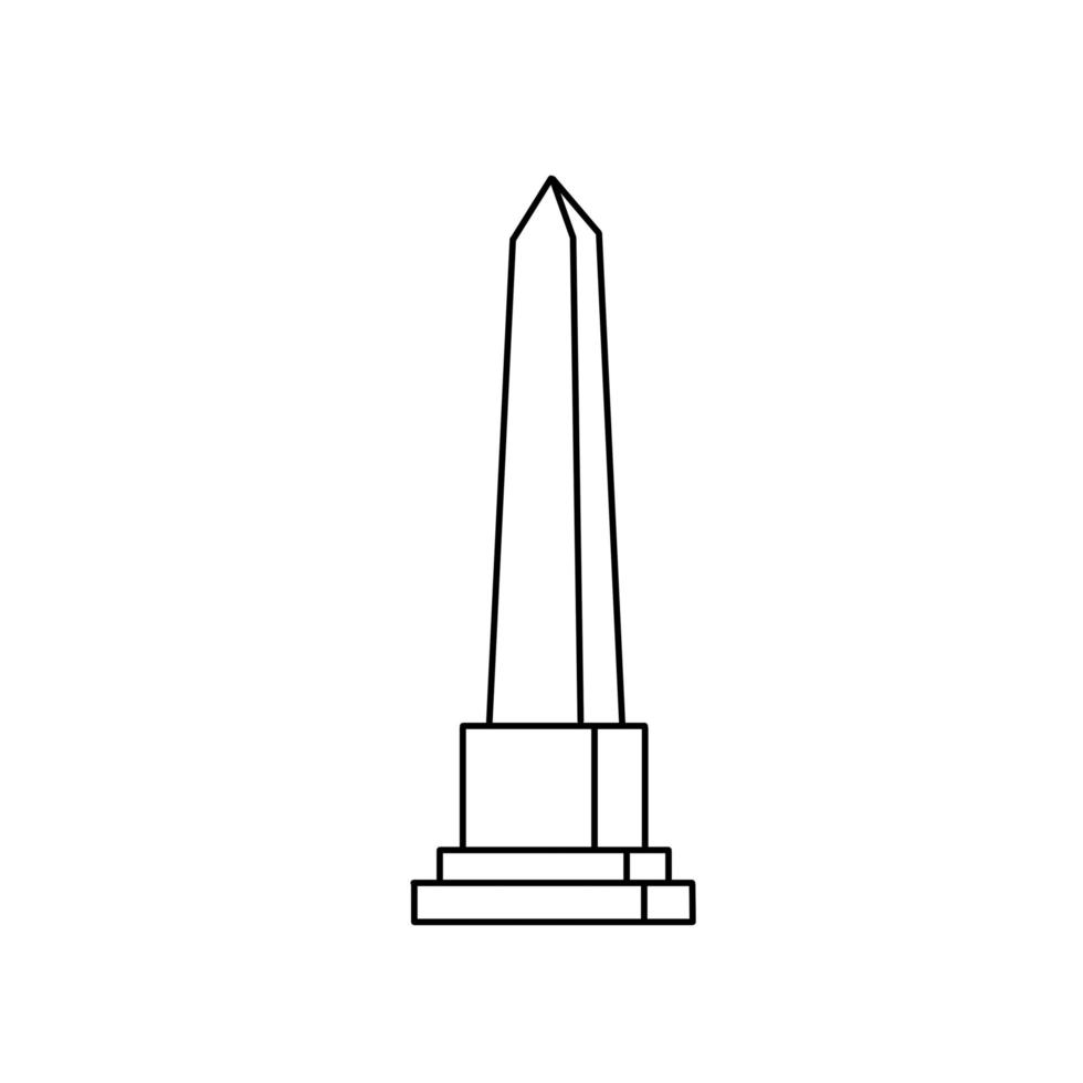 Obelisk. Outline stone monument. vector