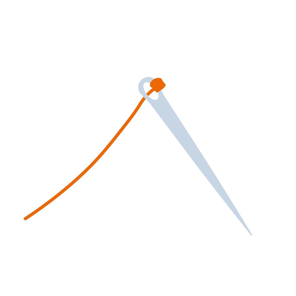 Thread with needle. Sewing and knitting. vector