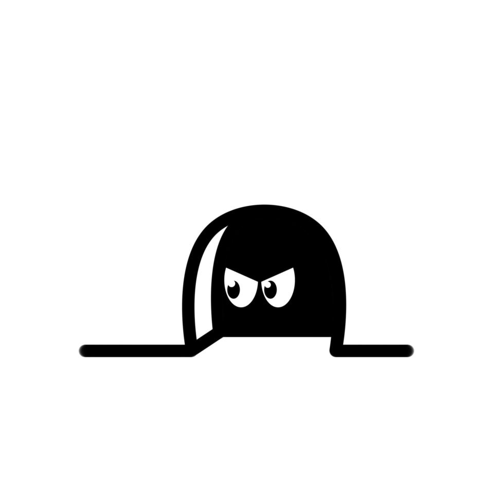 Mouse in hole in wall. vector