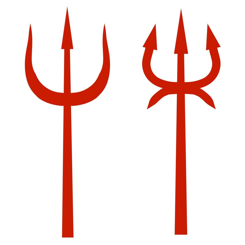 Devil Trident. Hell fork. Cartoon flat illustration. vector