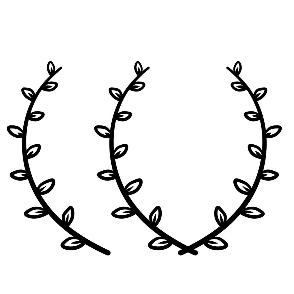 Branch of plant. Natural ornament. Winner laurel wreath vector