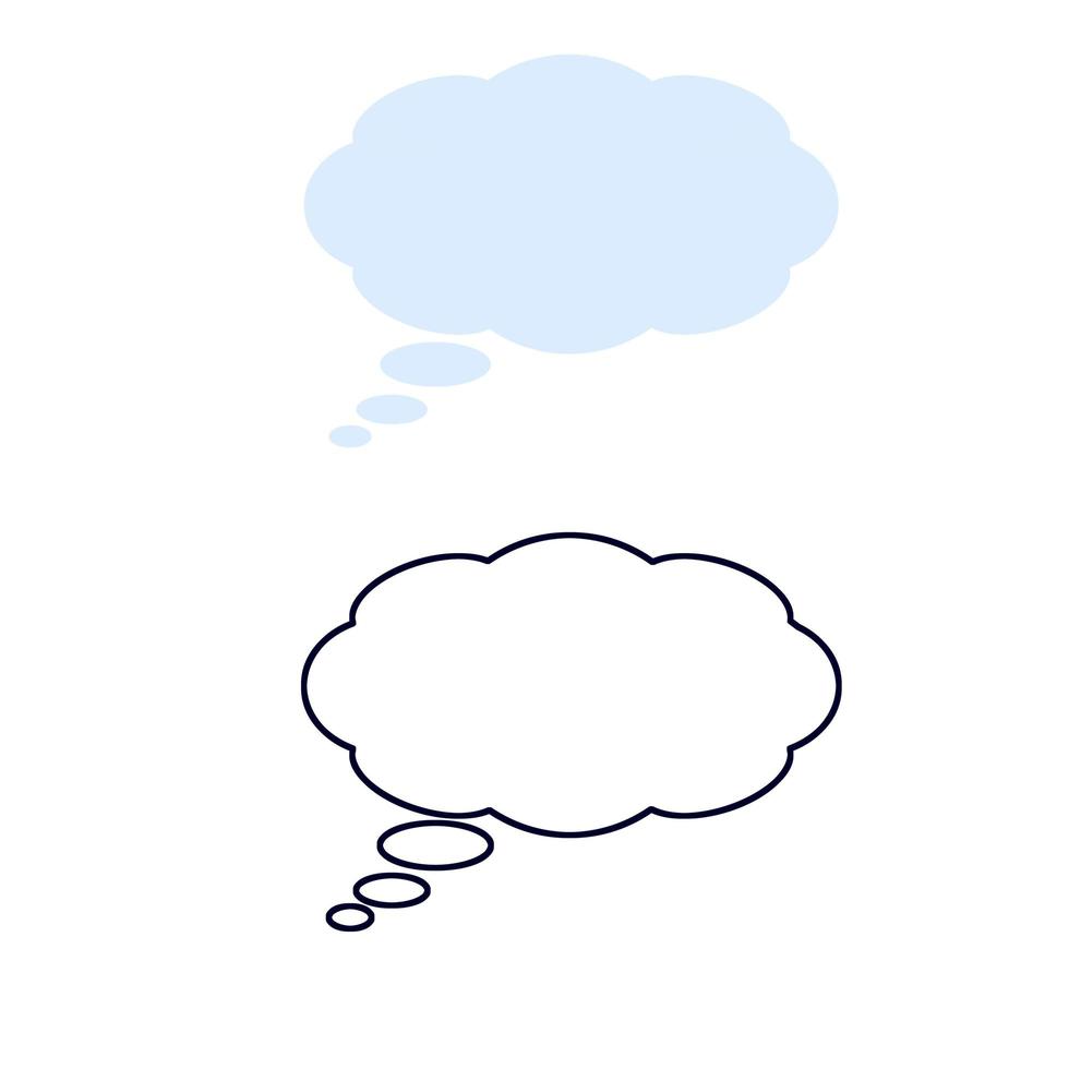 Bubble cloud thinking. vector