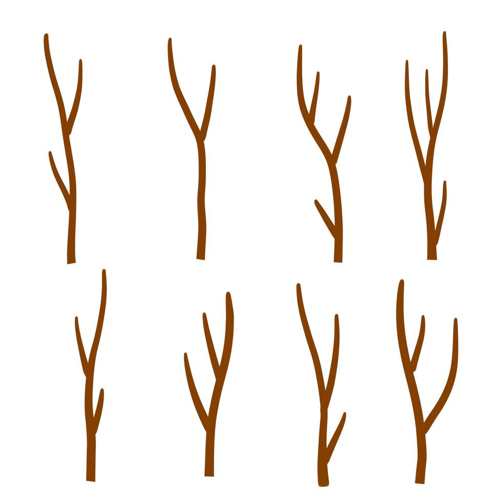 Tree branch. Brown sticks. vector