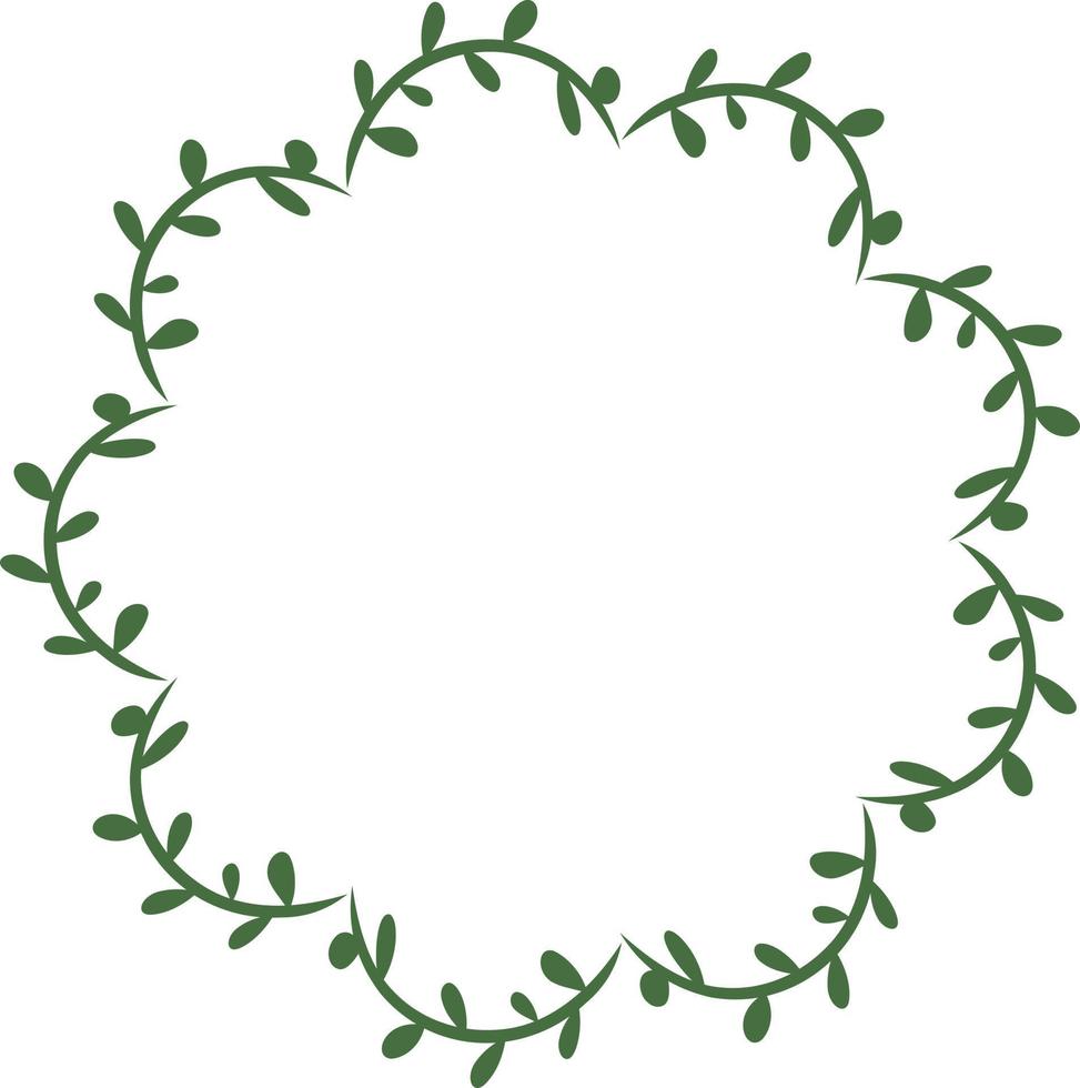 leaves pattern circular frame design, border element with leaf creation. vector
