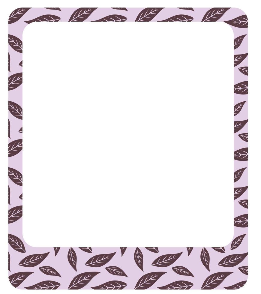 Picture frame with Leaf background design. border element for many purposes. vector