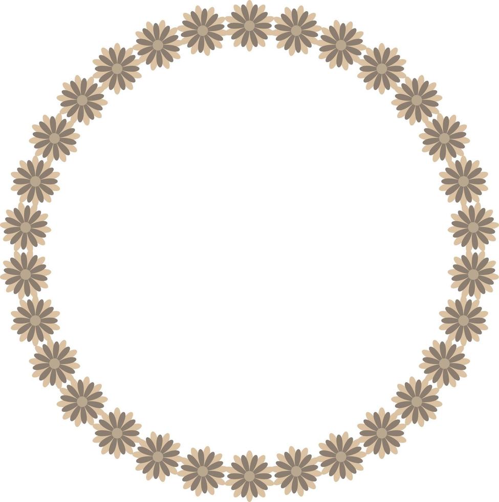 Flower pattern circular frame design, Border element with flower creation. vector