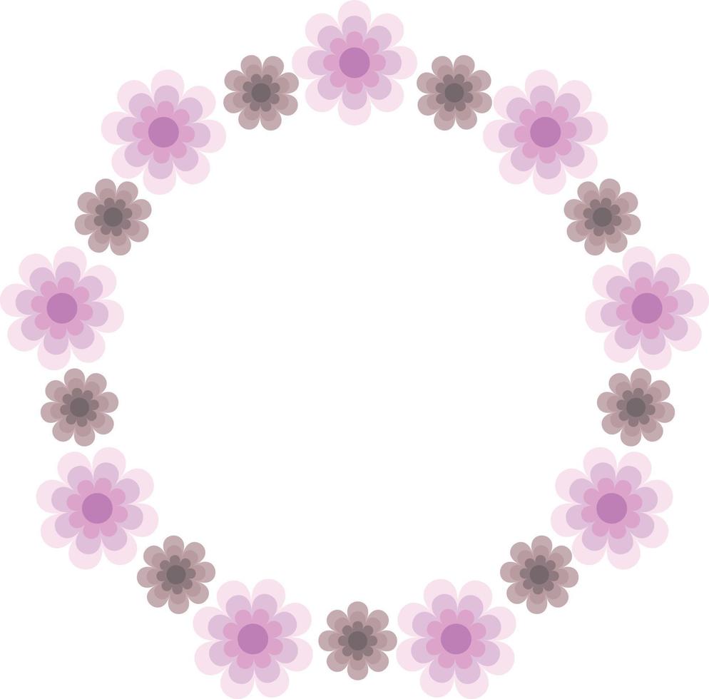 Beautiful flower pattern circular frame design, Border element with flower creation. vector