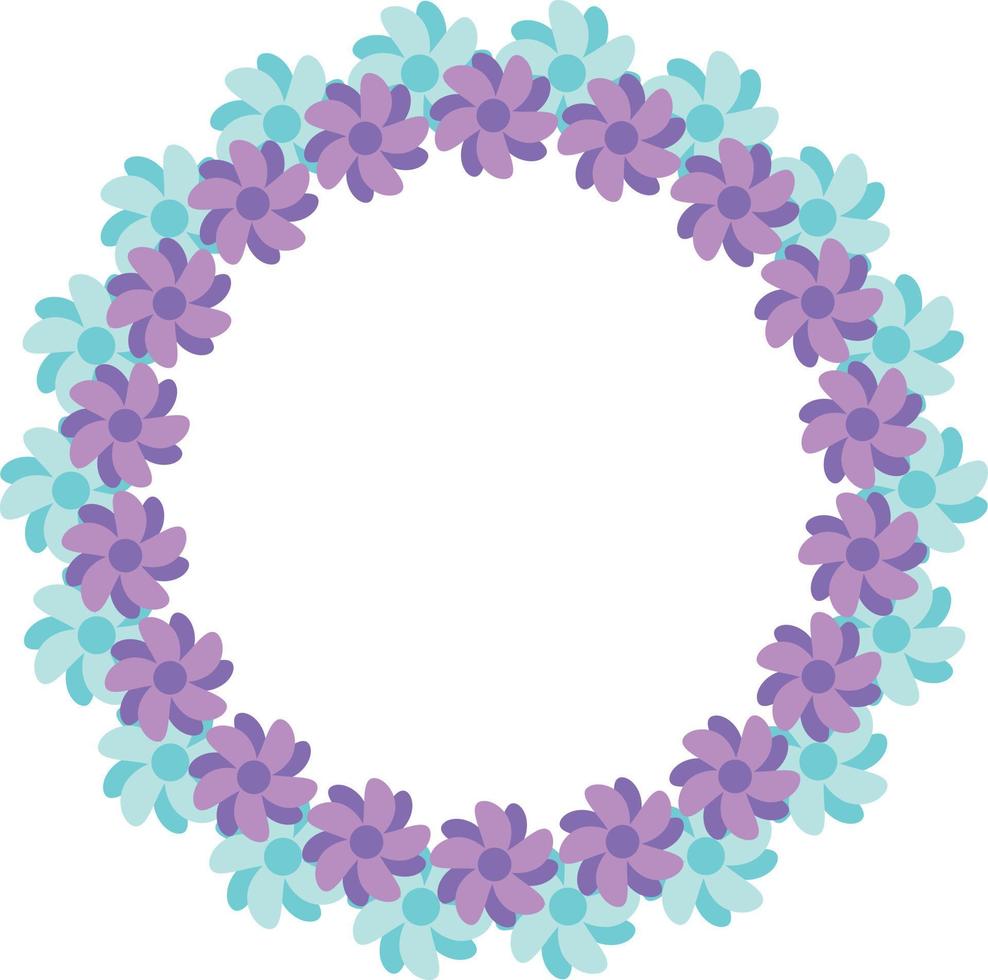 Beautiful flower pattern circular frame design, Border element with flower creation. vector