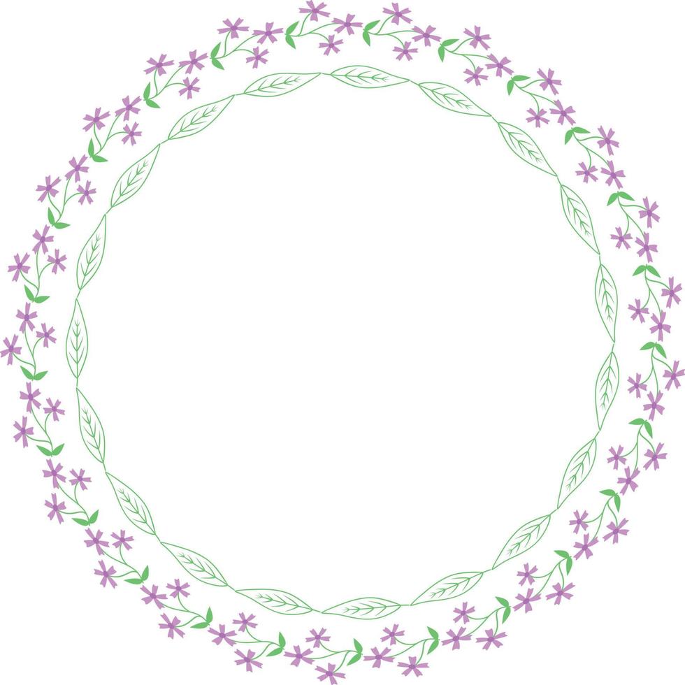 Beautiful flower pattern circular frame design, Border element with flower creation. vector