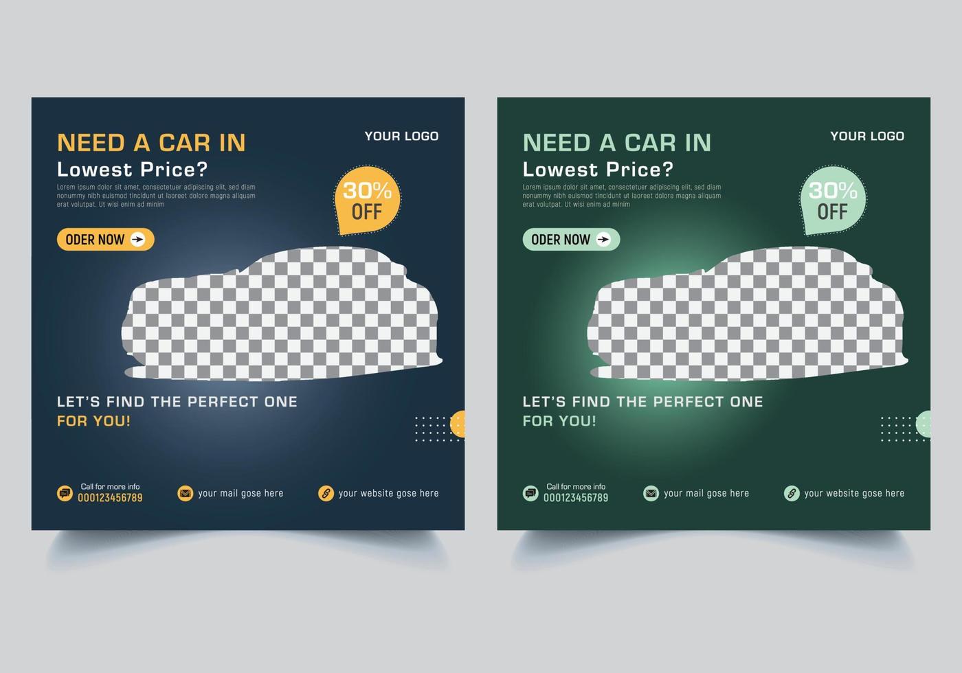 Car Rental Business Social Media Banner Template vector