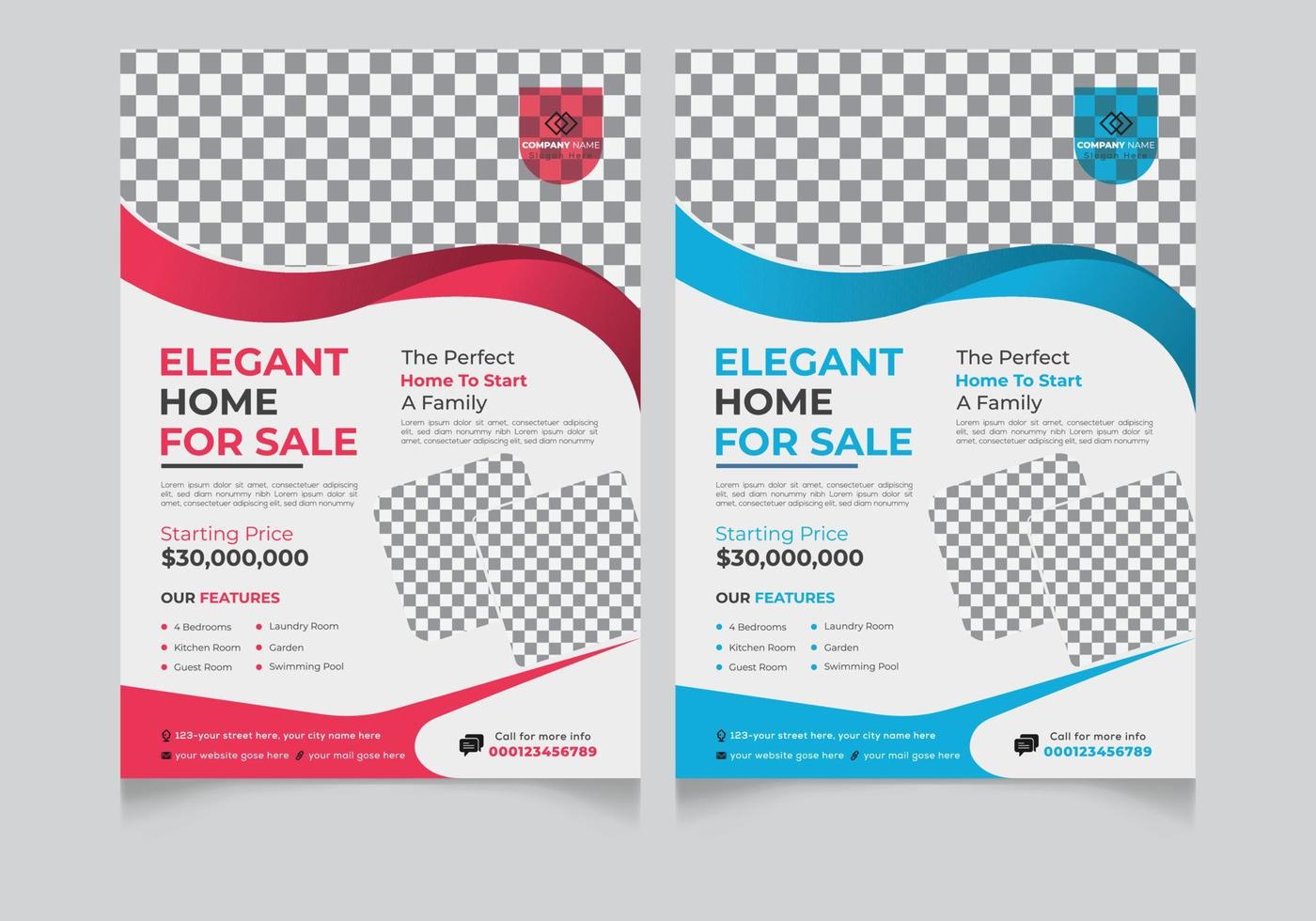 Real Estate flyer design template vector