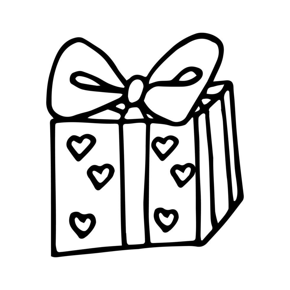 icono de una caja de regalo envuelta en una cinta con un lazo. una imagen simple de una caja cerrada. textura vacía. vector aislado sobre un fondo blanco puro.