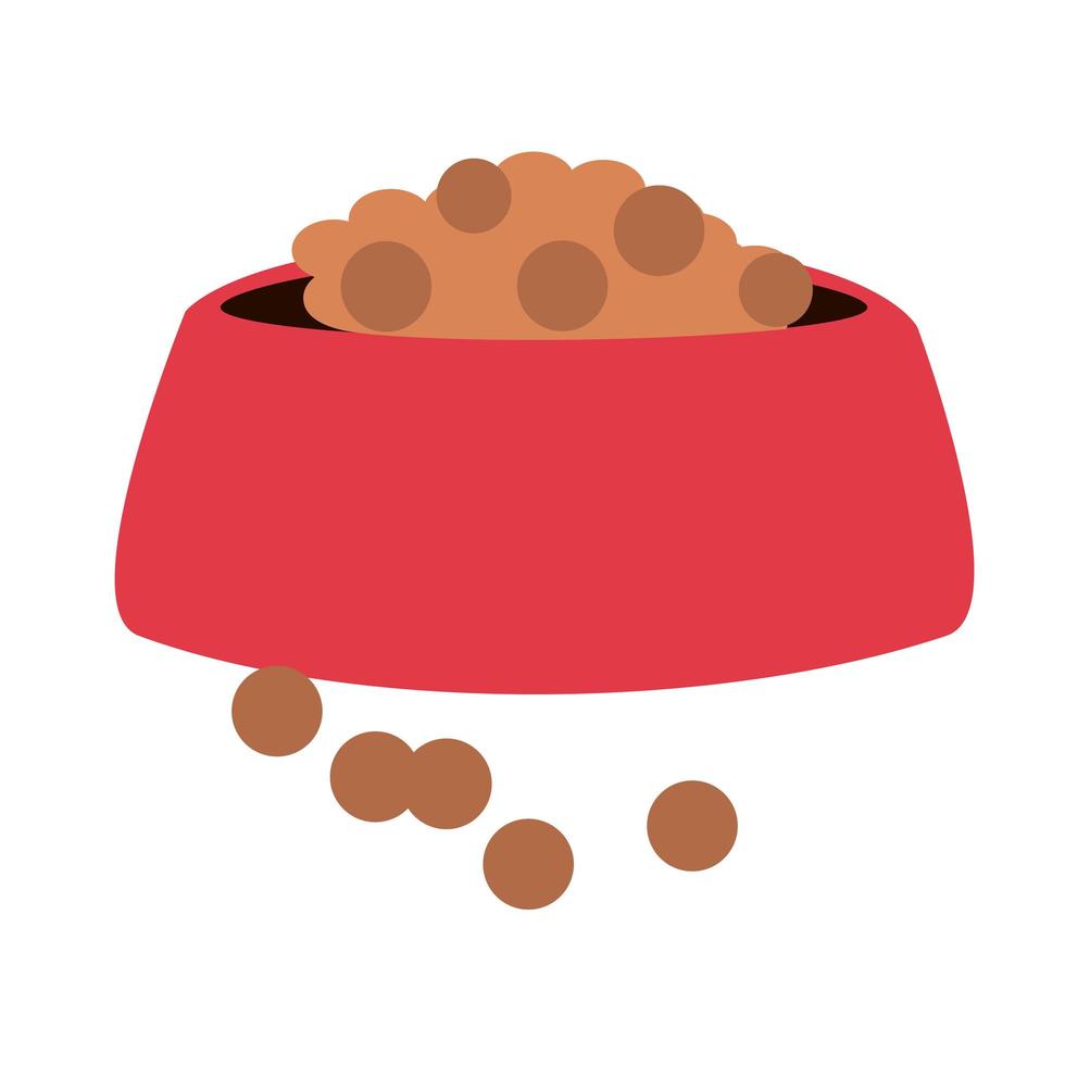 Bowl with food for the dog and cat. Icon of plastic dish with animal feed.  Isolated image on white background. Vector illustration 5978420 Vector Art  at Vecteezy