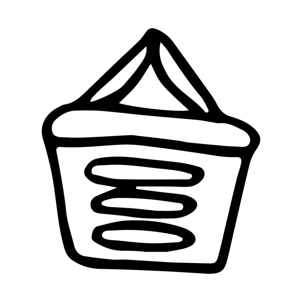 Vector element of a Basket with a doodle gift.