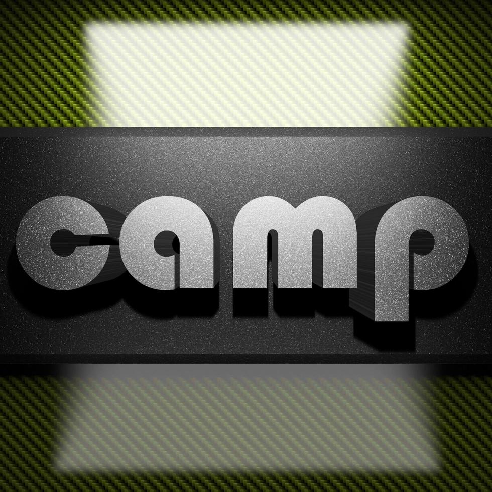 camp word of iron on carbon photo