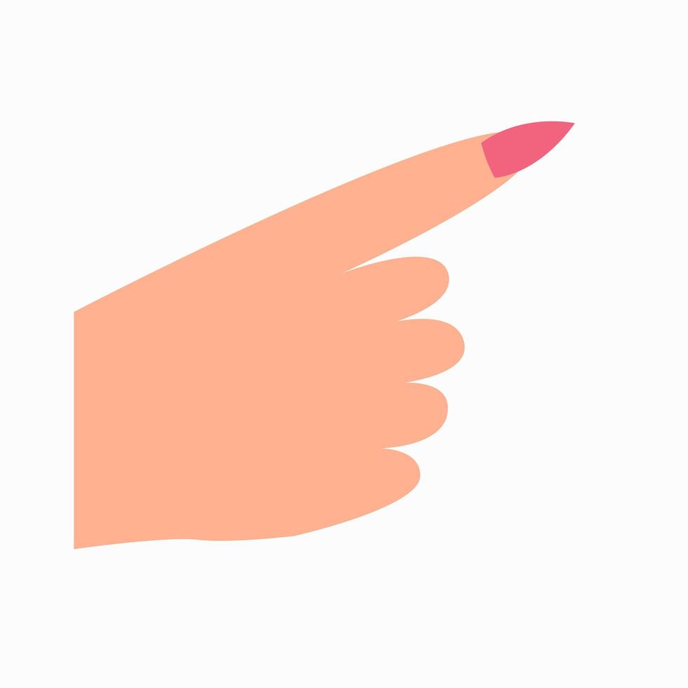 Vector illustration. Hand gesture showing number one. Simple doodle hand drawn style.
