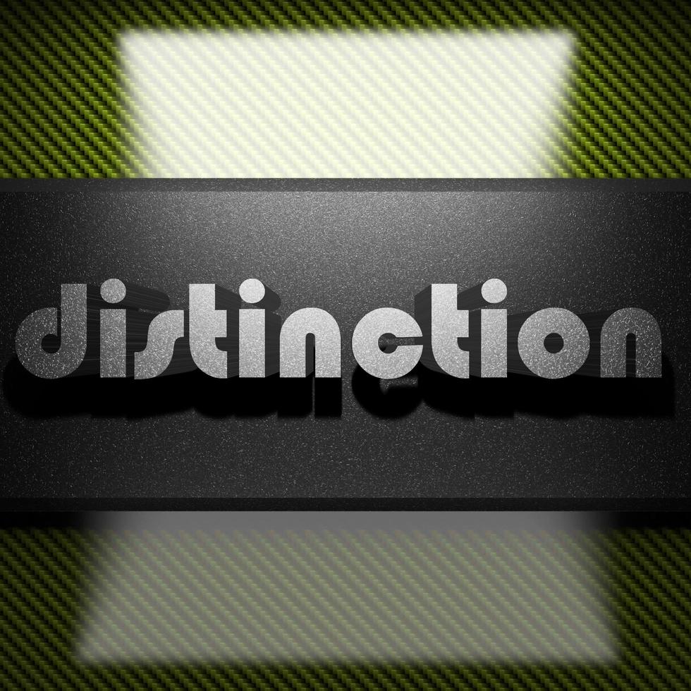 distinction word of iron on carbon photo