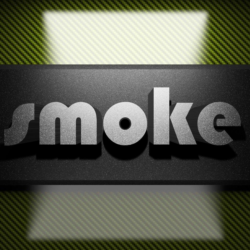 smoke word of iron on carbon photo