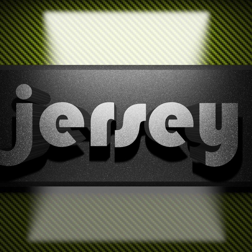 jersey word of iron on carbon photo
