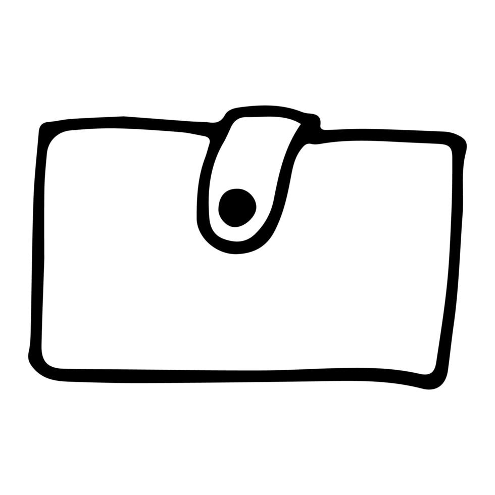 Wallet icon in doodle lines. Cash drawer Cash purchases Finance Banking vector