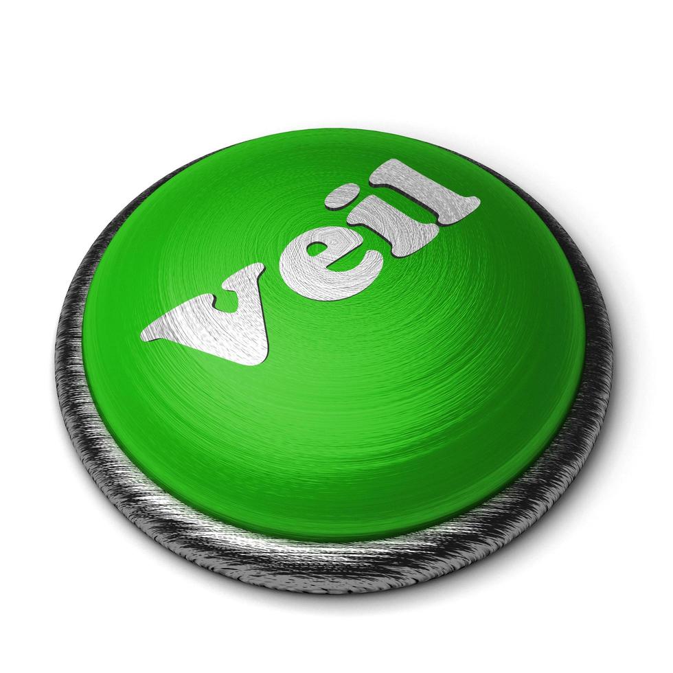 veil word on green button isolated on white photo