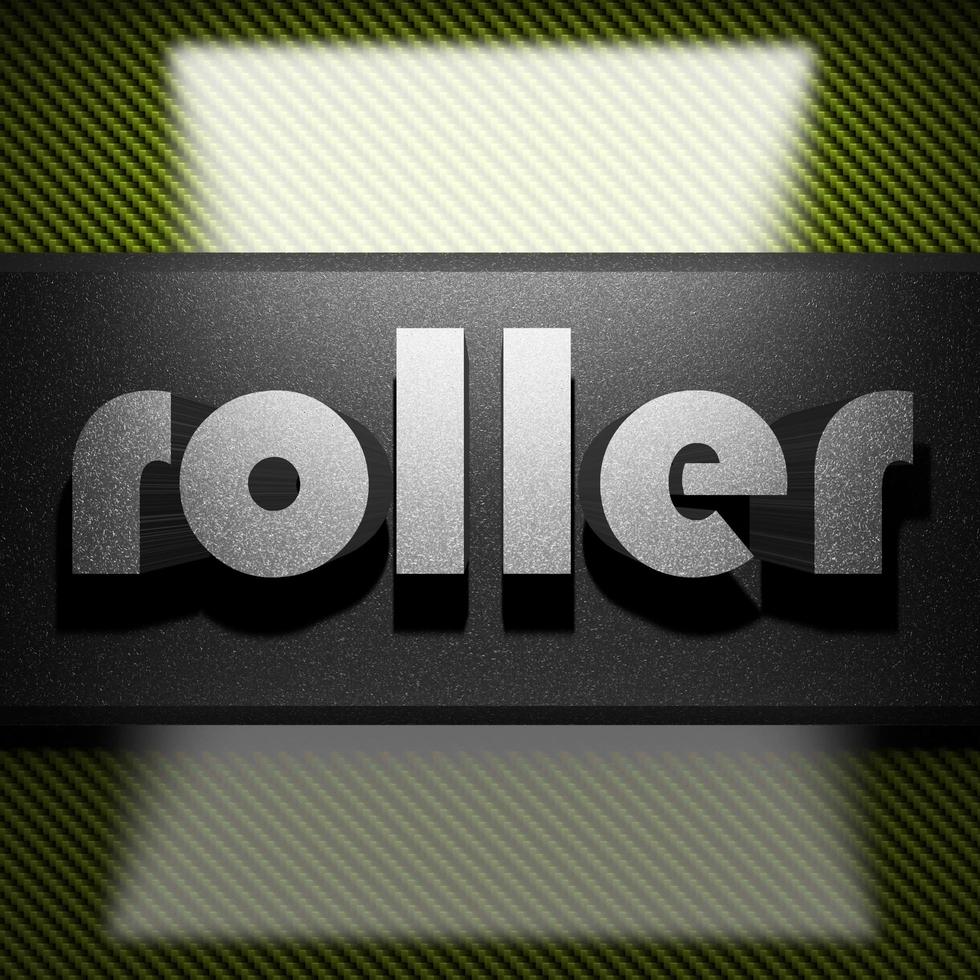 roller word of iron on carbon photo