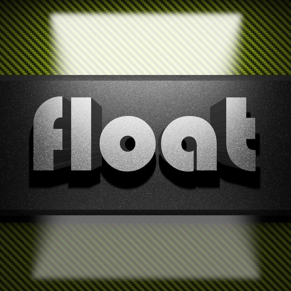 float word of iron on carbon photo