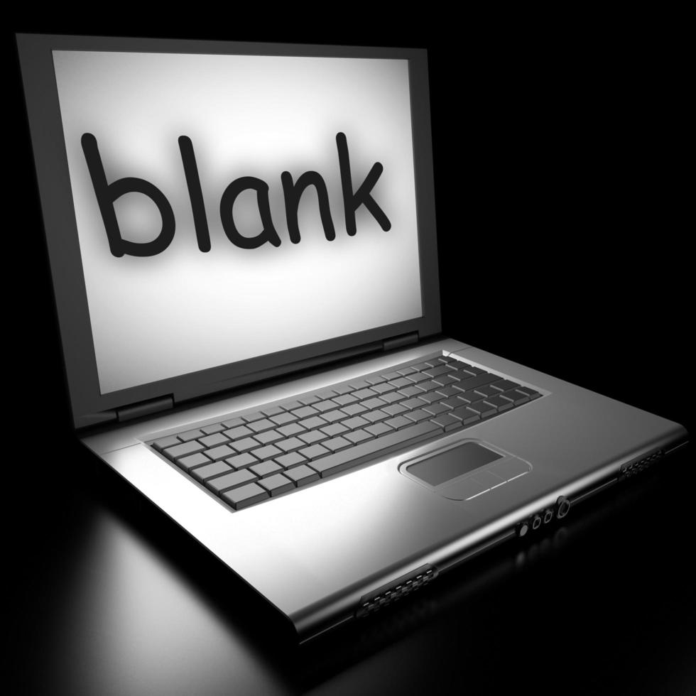 blank word on laptop photo