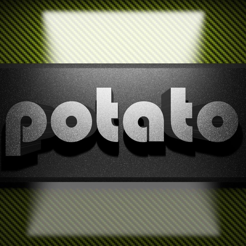 potato word of iron on carbon photo