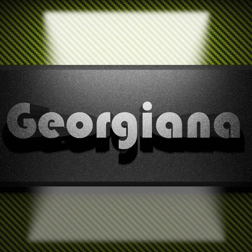 Georgiana word of iron on carbon photo