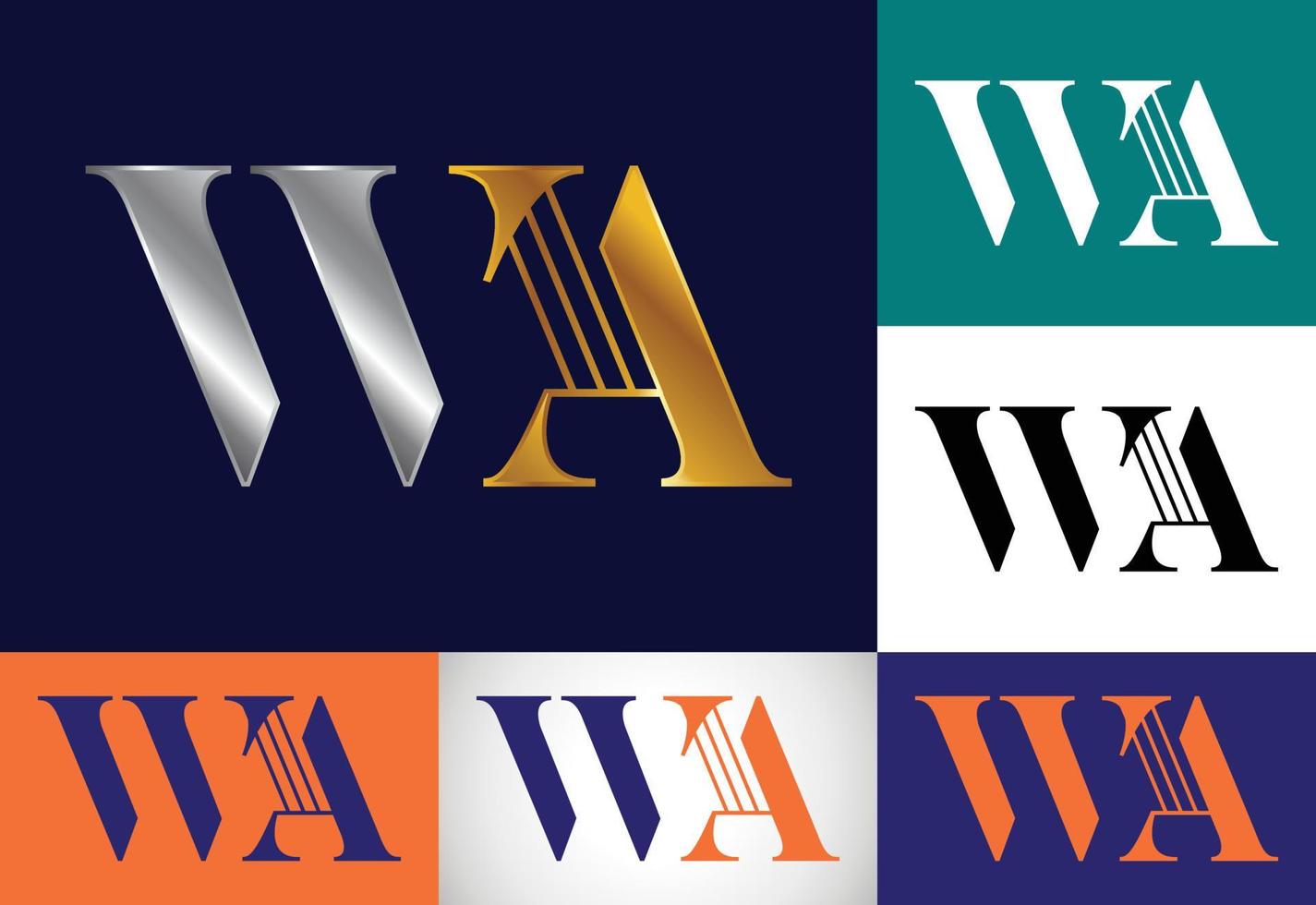 Initial Monogram Letter W A Logo Design Vector Template. WA Letter Logo Design