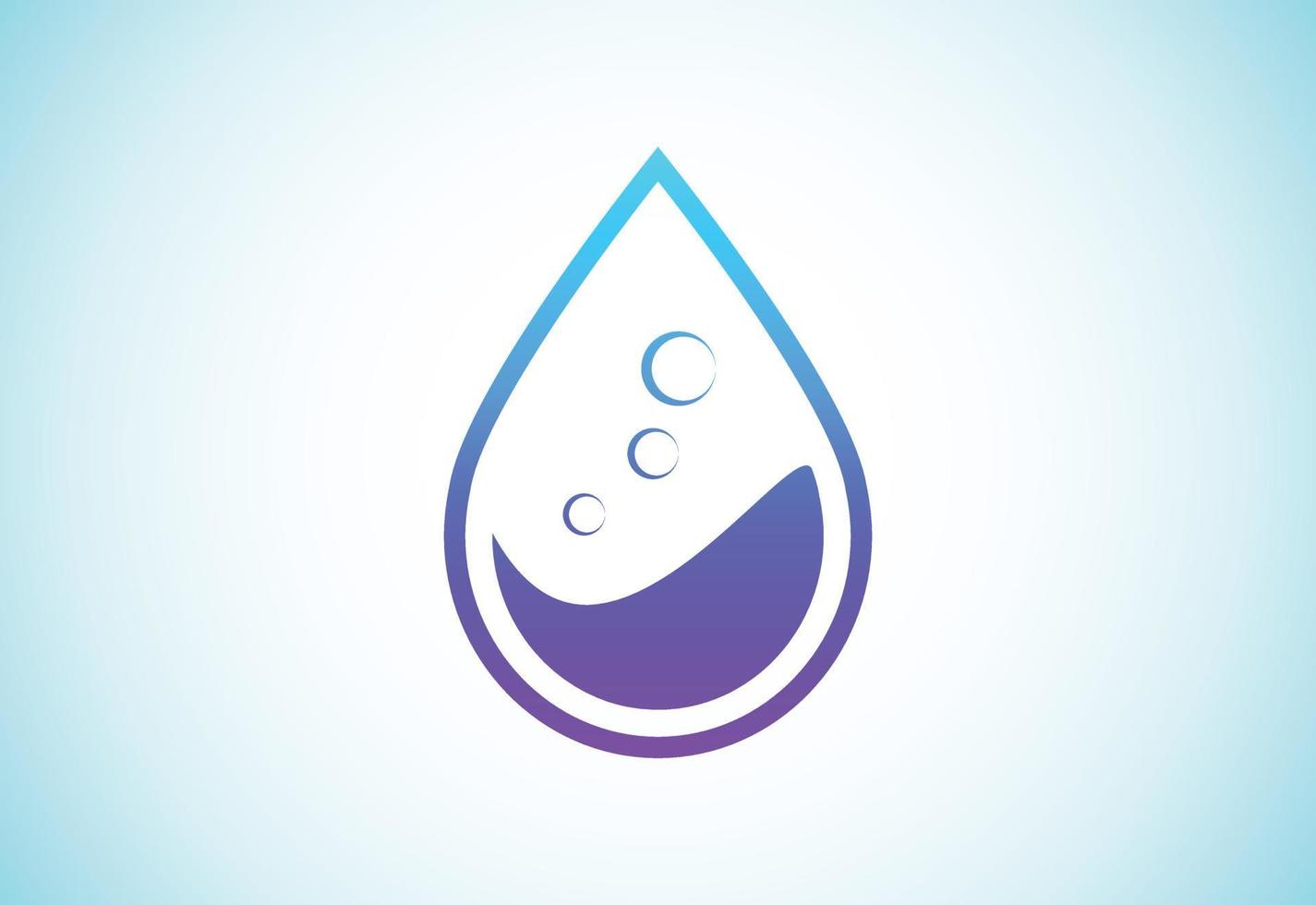 símbolo de signo de logotipo de gota de agua abstracto sobre fondo blanco, plantilla de diseño de logotipo de gota de agua. vector