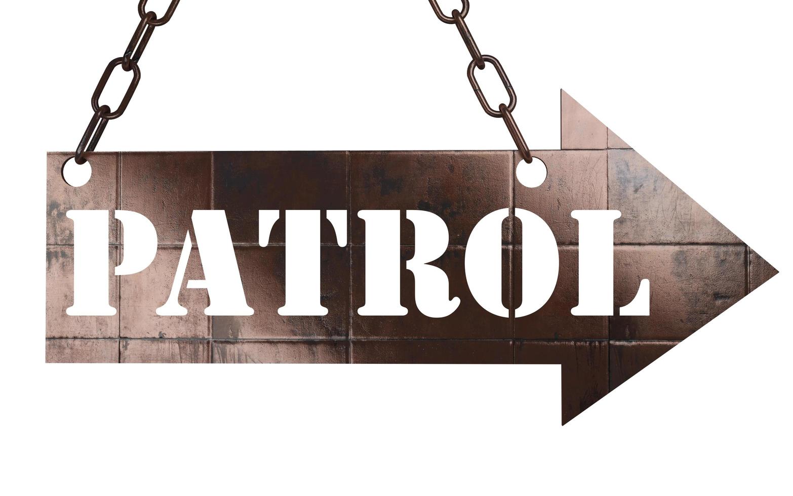 patrol word on metal pointer photo