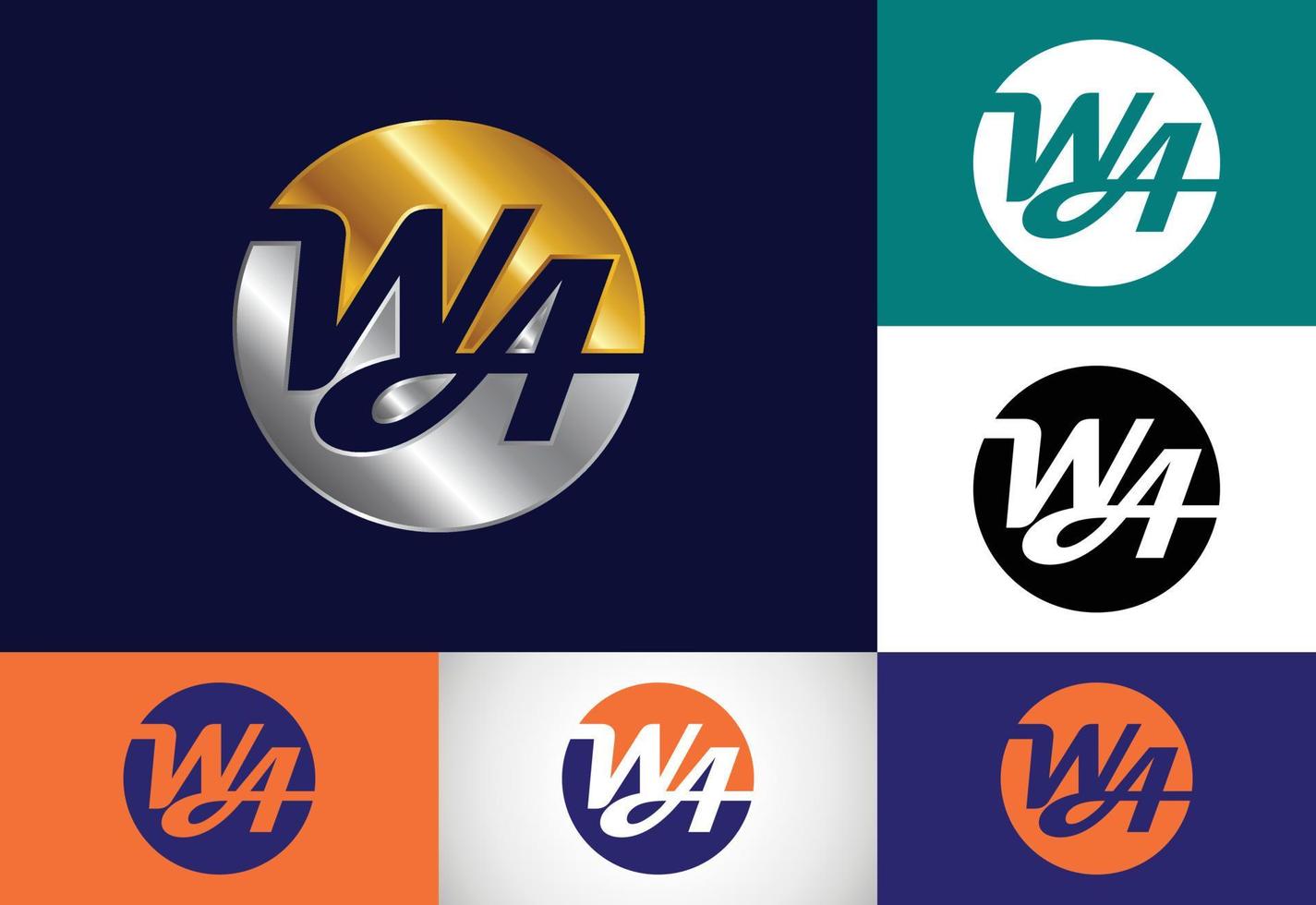 Initial Monogram Letter W A Logo Design Vector Template. WA Letter Logo Design