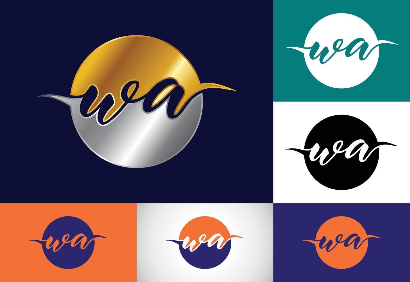 Initial Monogram Letter W A Logo Design Vector Template. WA Letter Logo Design