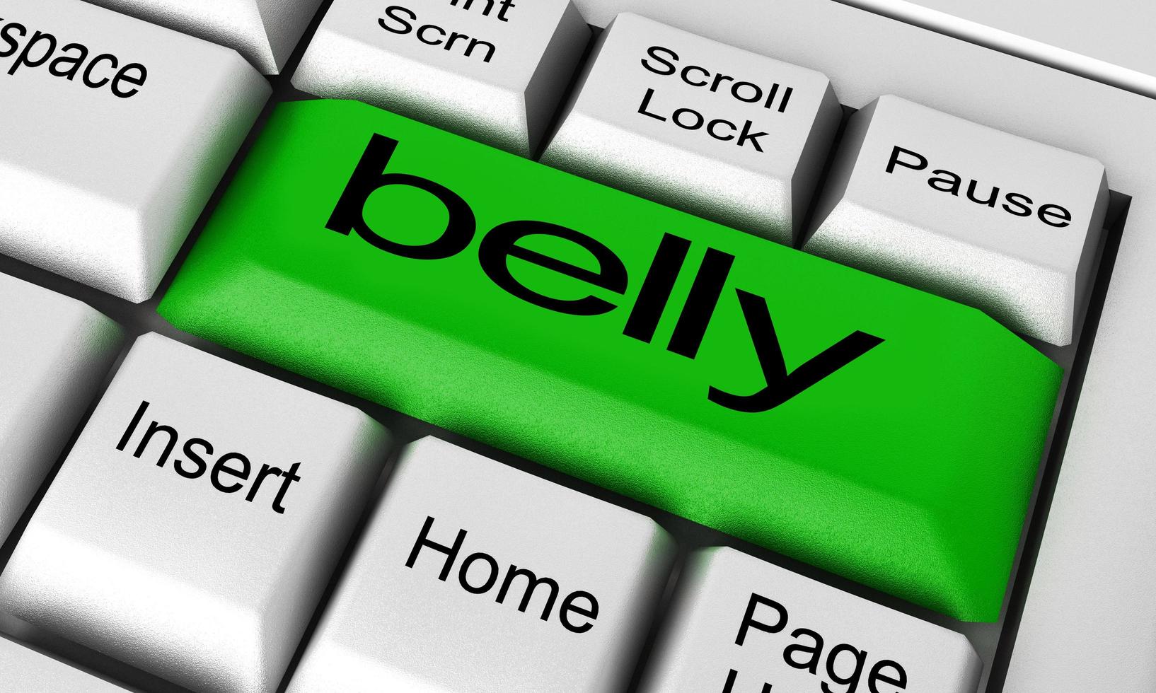 belly word on keyboard button photo