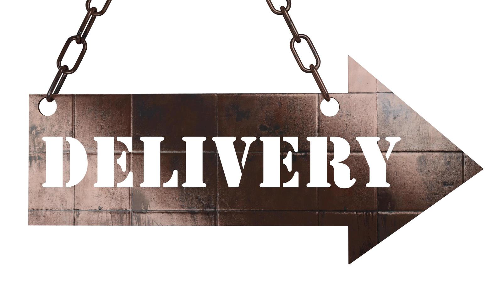 delivery word on metal pointer photo