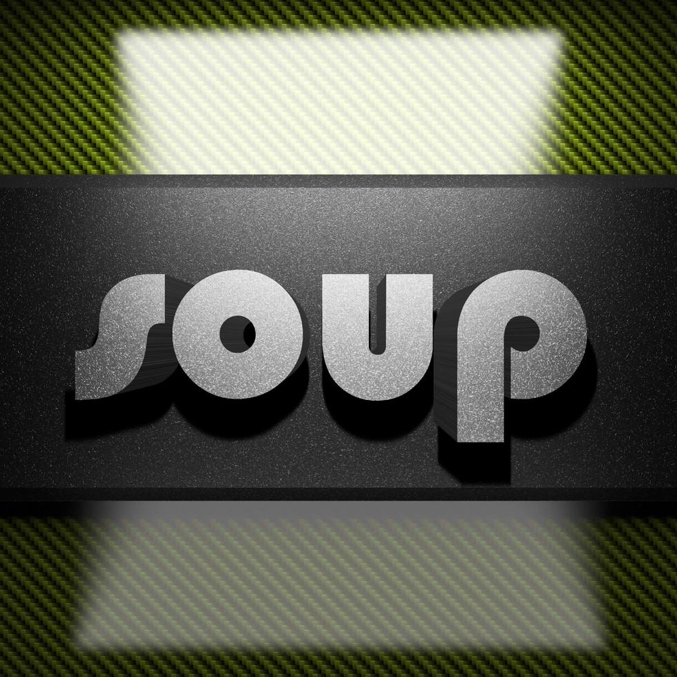soup word of iron on carbon photo