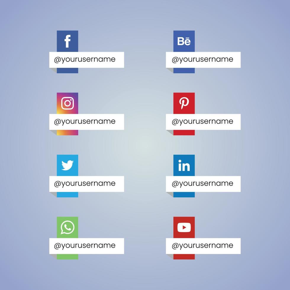 Set of Abstract Lower Third Design Template vector