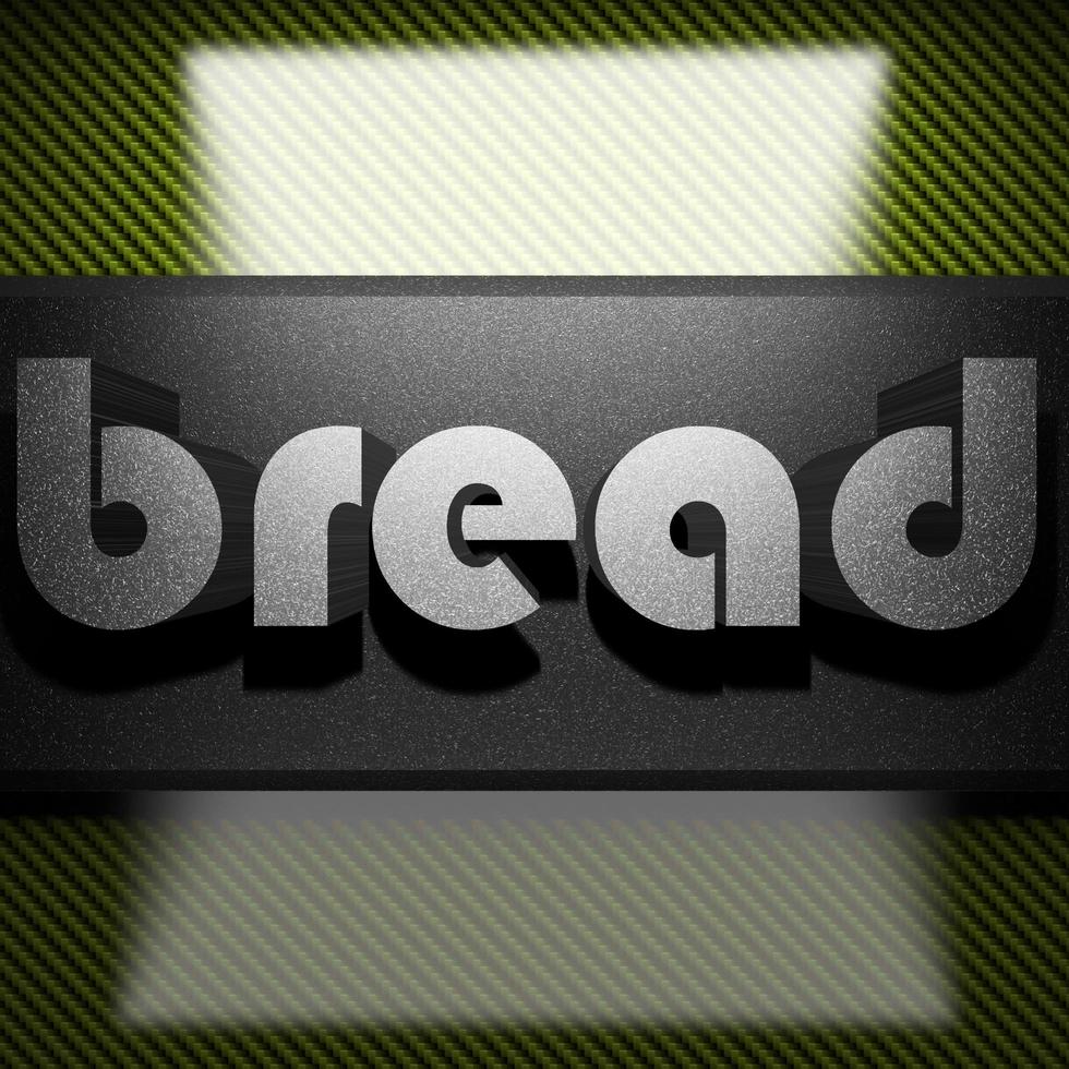 bread word of iron on carbon photo