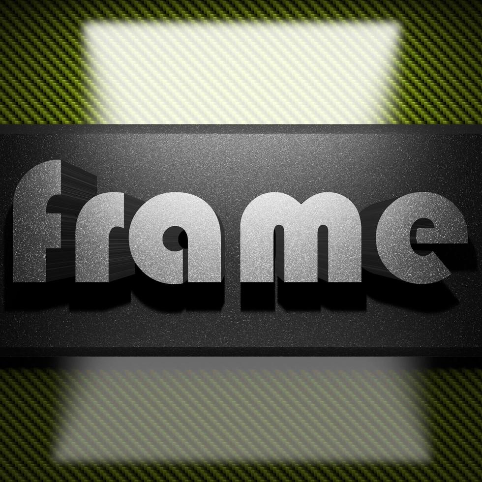 frame word of iron on carbon photo