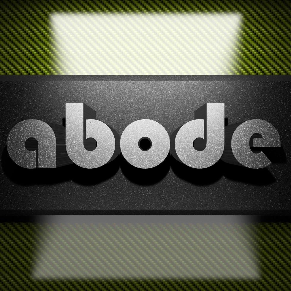 abode word of iron on carbon photo