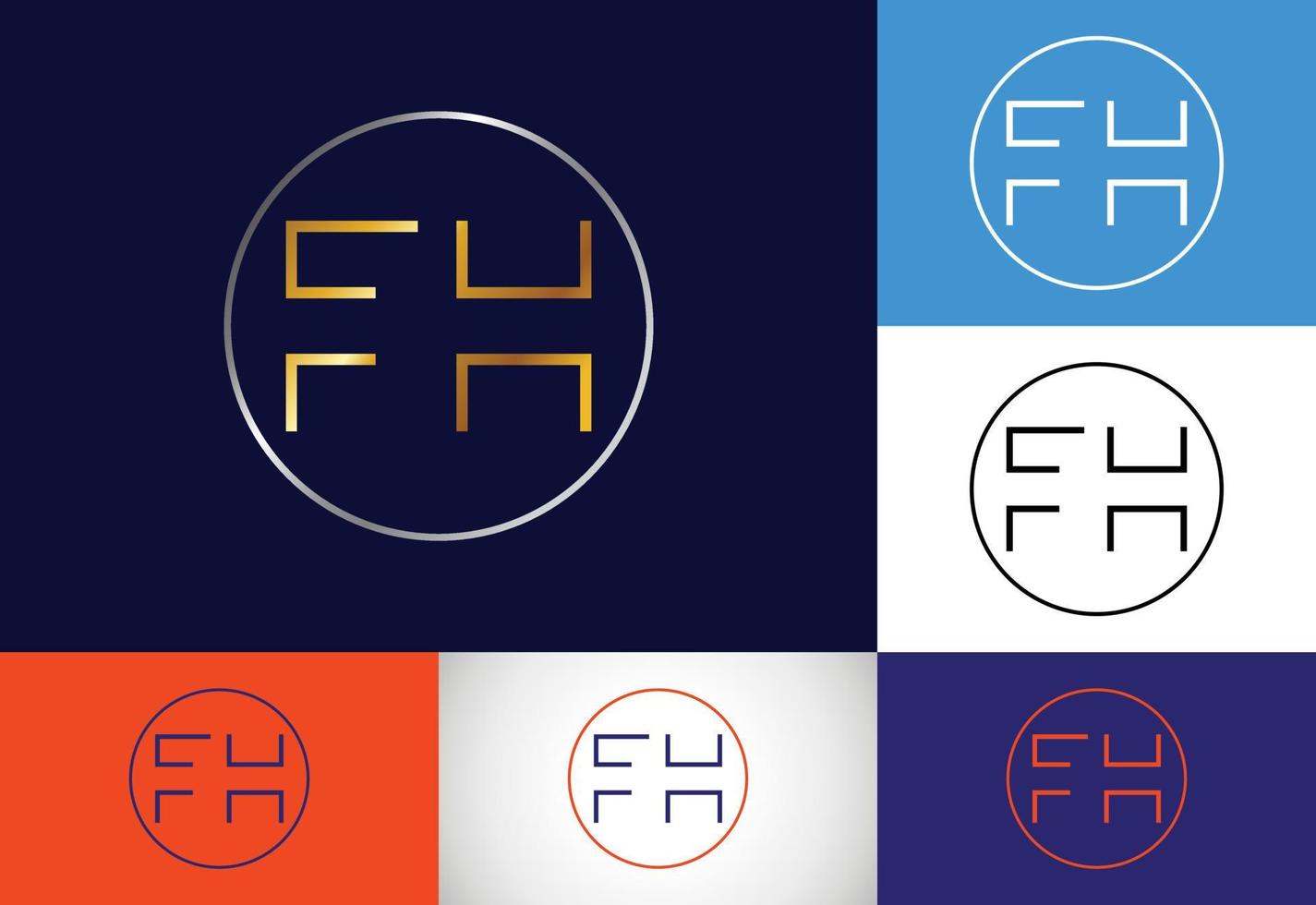 Initial Monogram Letter F H Logo Design Vector Template. FH Letter Logo Design