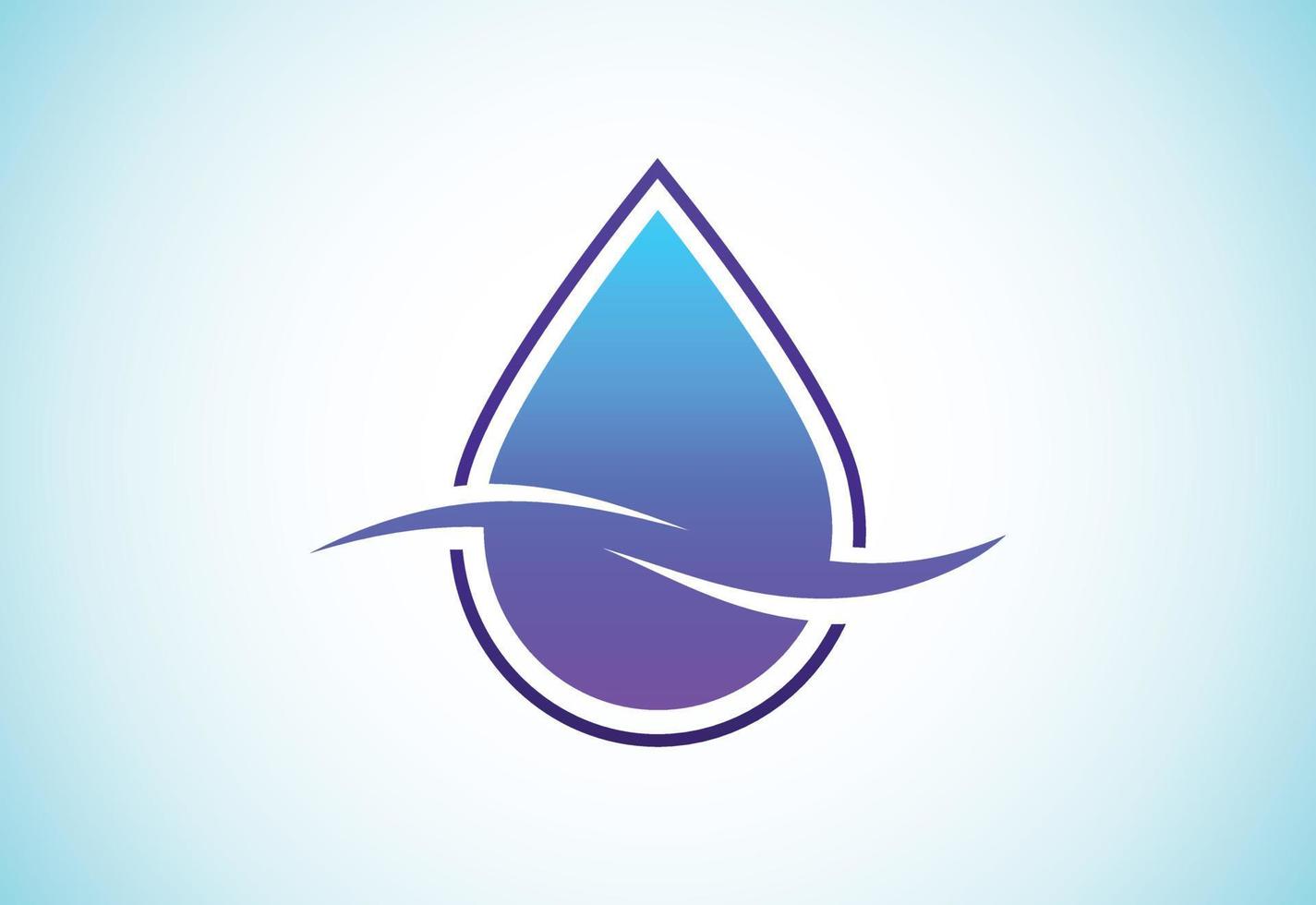 símbolo de signo de logotipo de gota de agua abstracto sobre fondo blanco, plantilla de diseño de logotipo de gota de agua. vector